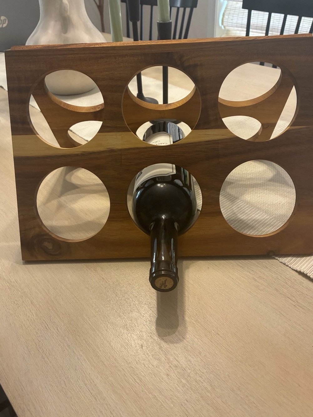 Bombay Acacia Wooden 6-Bottle Wine Rack